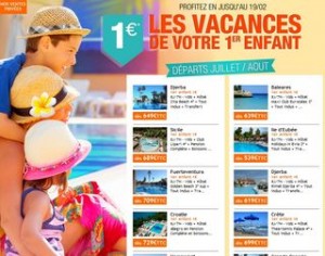 1 euro le sejour de votre enfant en Juillet Aout 2014