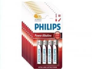 10 euros les 40 piles alcalines Philips AA