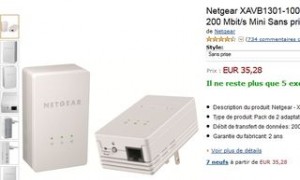 2 adaptateurs CPL Netgear XAVB1301 moins chers