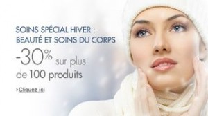 30 pourcent de remise sur 100 produits de soins hiver