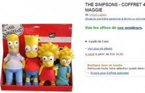 4 peluches Simpson pas cheres