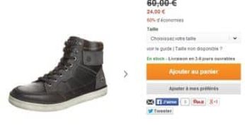 Baskets montantes homme Tom Tailor à 24 euros au lieu de 60 euros (livraison gratuite)