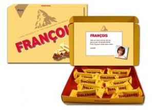 Boites de Toblerone personnalise