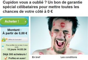 Bon spécial célibataire Saint valentin sur Groupon (gratuit)