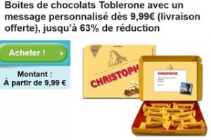 Coffret Toblerone personnalisé à moins de 10 euros