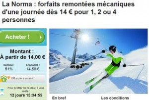 Forfait de ski La Norma à 14 euros