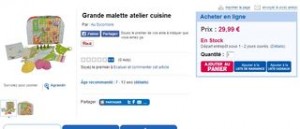 Grande malette atelier cuisine pour enfants moins chere