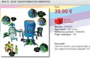 La base de transformation Ben 10 Omniverse moins chere