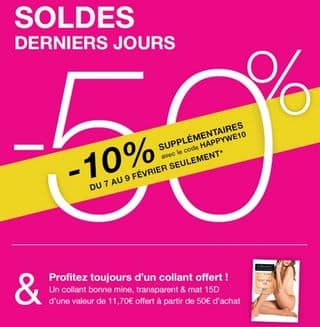 Le Bourget : 10% supplémentaire sur tous les collants, bas et leggings (SOLDES compris)