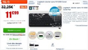 Moins de 12 euros le Clavier sans-fil Logitech K360