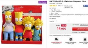 Moins de 15 euros les 4 peluches Simpsons 24cm