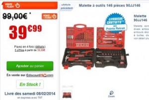 Moins de 40 euros Malette a outils 146 pieces