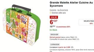 Moins de 7 euros la Grande malette atelier cuisine pour enfants (entre 15 et 30 ailleurs)