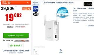 Répéteur Wifi On Networks à moins de 20 euros (soit 10 euros d’économies)