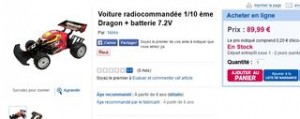 Voiture radiocommandee Dragon Nikko