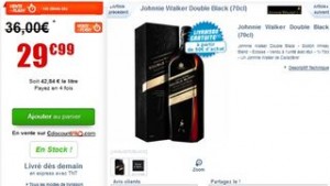 Whisky Johnnie Walker Double Black a moins de 30 euros