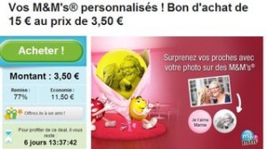 M&M's personnalisés bon plan