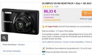 coffret comprenant l’appareil photo Olympus VG-180