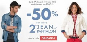 votre second jeans a moitie prix GEMO