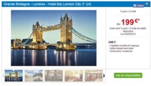199 euros sejour Londres 3 jours Eurostar Hotel Ibis