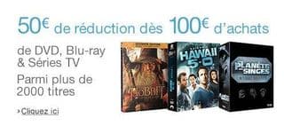 Bon plan Blu-Ray DVD 50 euros de remises immediates 