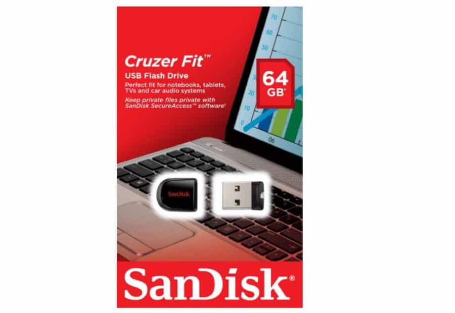 Clé USB 64Go SanDisk Cruzer Fit à 17,99 euros / vente flash