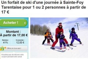 Forfait de ski Sainte-Foy Tarentaise a 17 euros