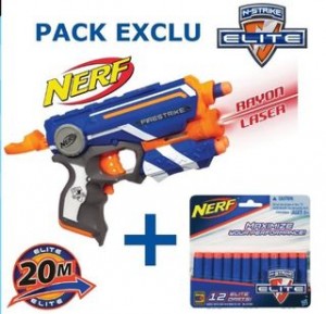 Moins de 10 euros le Pack Pistolet Nerf Firestrike + 12 fléchettes 