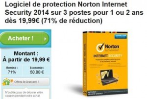 Moins de 20 euros Norton internet Security 2014 