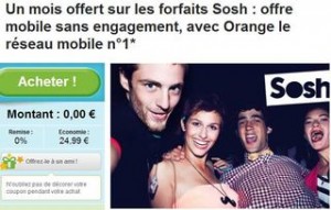 Sosh 1 mois gratuit valable sur tous les forfaits