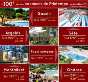 Vacances de Printemps‏ pas chères : sejours a 100 euros