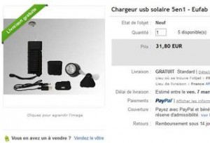 chargeur solaire 5en1 pas cher