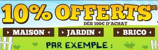 Rayon Maison, Bricolage et Jardin : 10% offerts dès 100€ d’achats chez Cdiscount