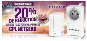 Remise de 20% supplémentaires sur les CPL Netgear