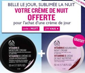 crème de nuit Body Shop gratuite