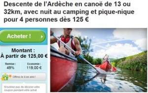 descentes canoë de l’Ardèche pas chères