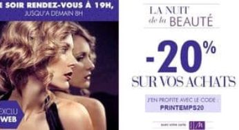 20% de remise sur Marionnaud toute la nuit / livraison gratuite en parfumerie