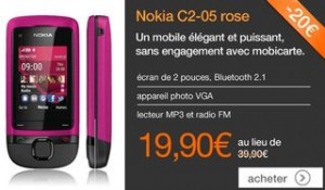 vente flash telephone Nokia C2-05 Rose