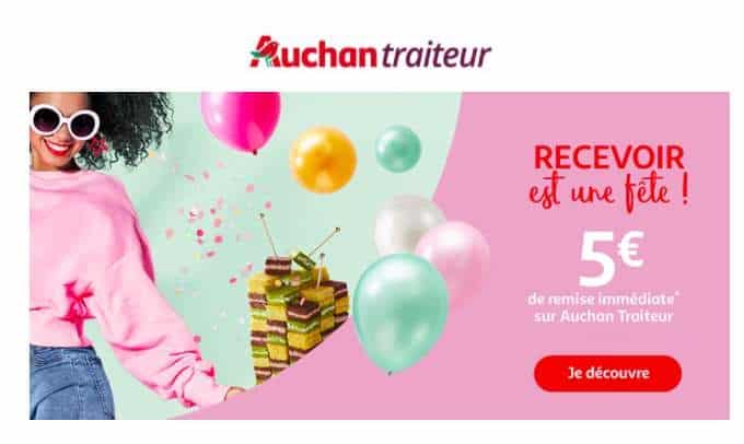 5 euros offerts pour 50 euros d’achats Auchan Traiteur