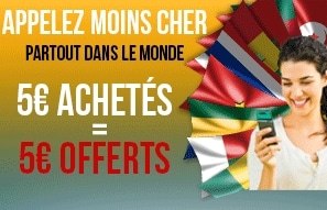 5 euros offerts pour 5 euros achetés 