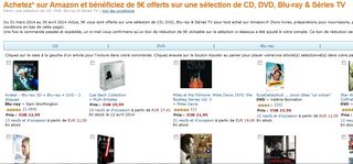 5 euros offerts sur une selection de CD DVD Blu-ray Series TV AMAZON