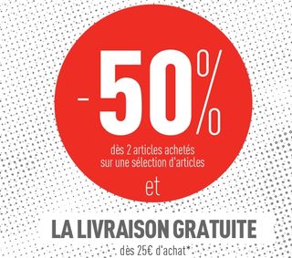 Jusqu’à lundi, Pimkie propose une offre intéressante avec un code promo qui vous permet d’obtenir 50% de remise dès 2 articles achetés. Une offre encore plus intéressante car la livraison est aussi offerte dès 25 euros d’achats seulement. Donc vous pourrez faire une bonne affaire sur des vêtements, chaussures ou accessoires. Voir la sélection 2 articles achetés = 50% de remise Code promo à saisir pour bénéficier de cette offre : FREE04 Code promo valable uniquement jusqu’au 21 avril 2014 inclus sur la sélection presente sur Pimkie.fr 