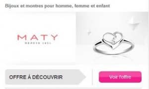 Bon d’achat Maty 40 euros pour 80 euros d’achat 