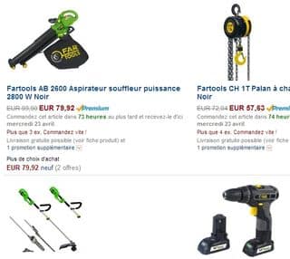 Bon plan Bricolage : 20% de remise sur Fartools