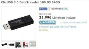 Clé 64GO USB 3.0 Kingston DataTraveler