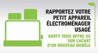 Darty reprends votre ancien petit électroménager 5 euros