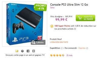 Moins de 100 euros la Console PS3 Ultra Slim 12 Go