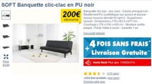 Moins de 100 euros la banquette clic-clac noire port inclus 