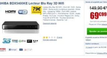 Moins de 70 euros le lecteur Blu-Ray 3D WiFi Toshiba (à partir 95 euros ailleurs)