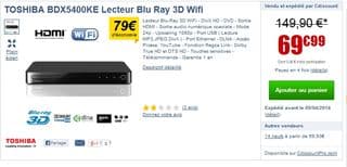 TOSHIBA BDX5400KE Lecteur Blu Ray 3D Wifi 